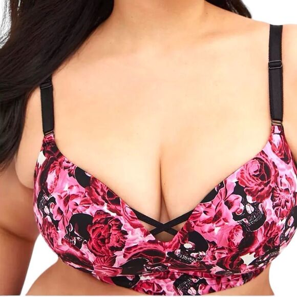 Torrid Pink and Black Floral Bra Set - Picture 3 of 10